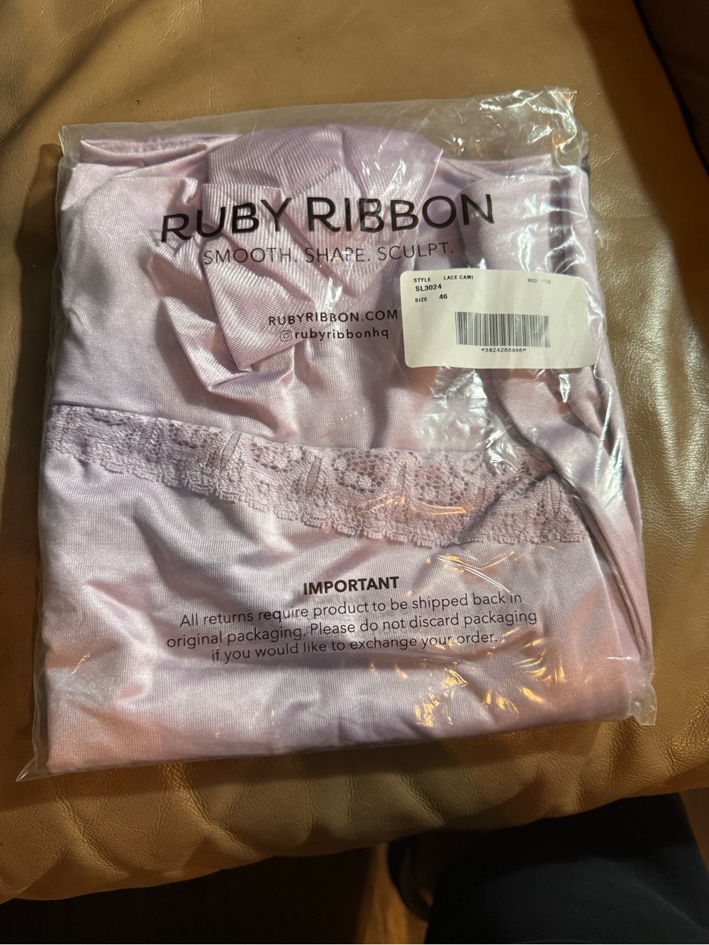 Ruby Ribbon Lavender Lace-Trim Shapewear Slip